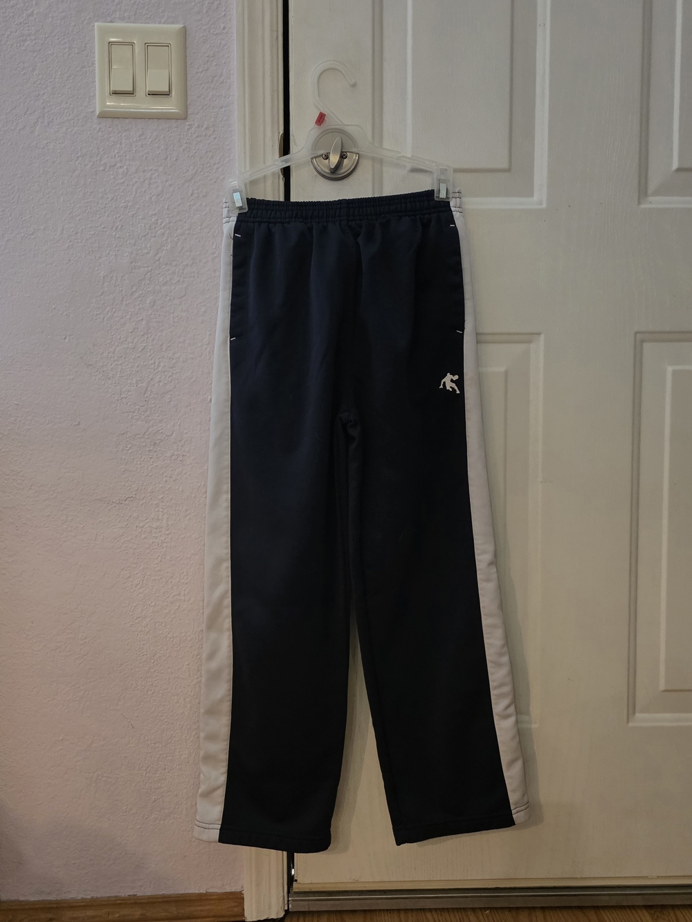 Andi Medium 8 Womens  Navy Track Pants with White Side Stripes